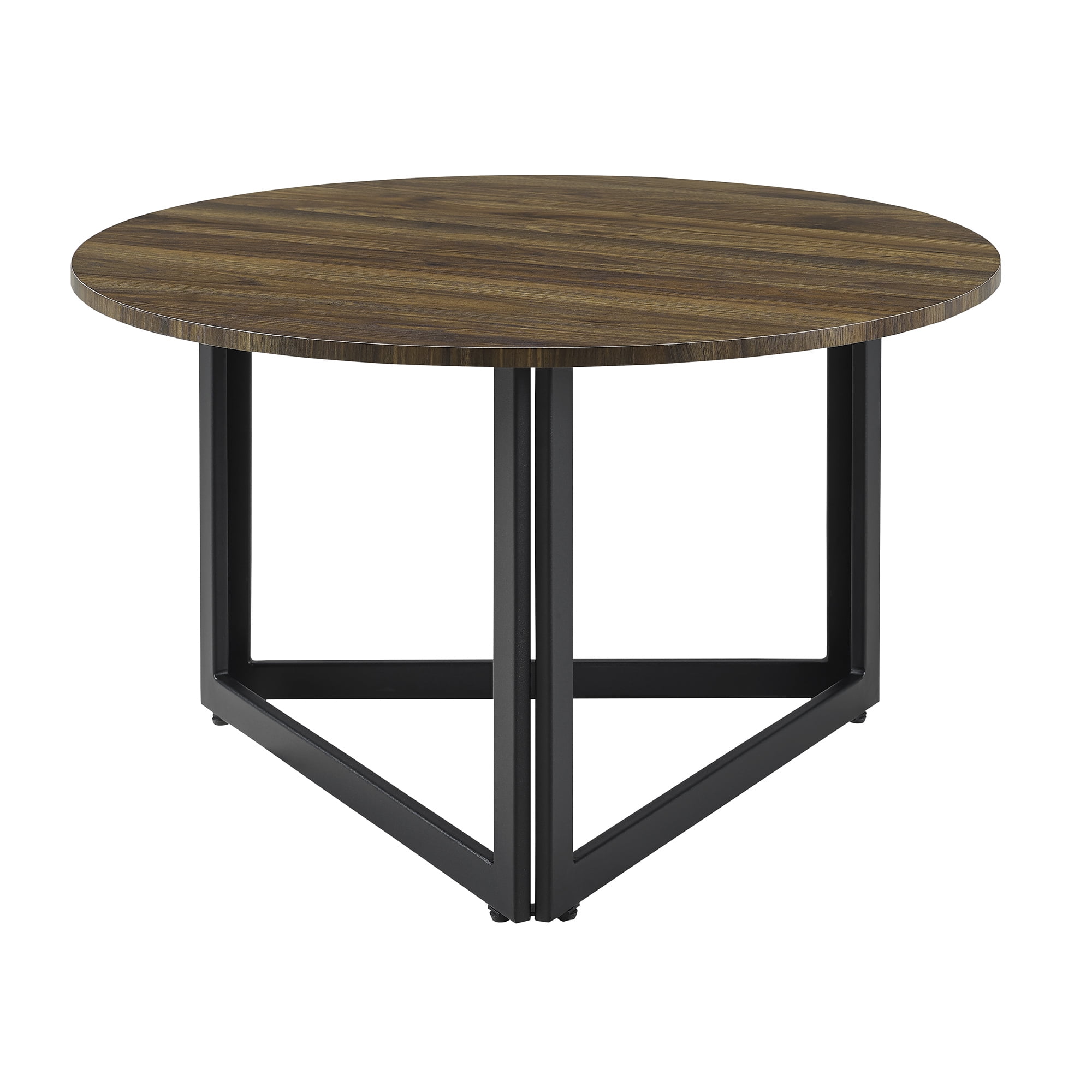 Manor Park Modern Round Coffee Table, Dark Walnut