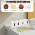 thumbnail image 4 of Vacemry Under $5 4 Jar Spice Organizer, Press Type Condiment Storage Box with Individual Lids, Kitchen Countertop Organizer for Cooking Baking, Plastic Seasoning Keeper Set, 4 of 6