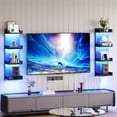 thumbnail image 6 of Vertical 4-Tier LED Floating Wall Shelves, Black, 6 of 11