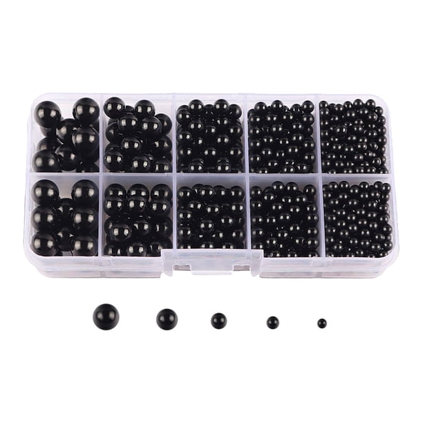 Cuentas redondas sueltas para manualidades, 4/5/6/8/10 mm, sin agujeros, para engarce de cuentas hecho a mano. Negro