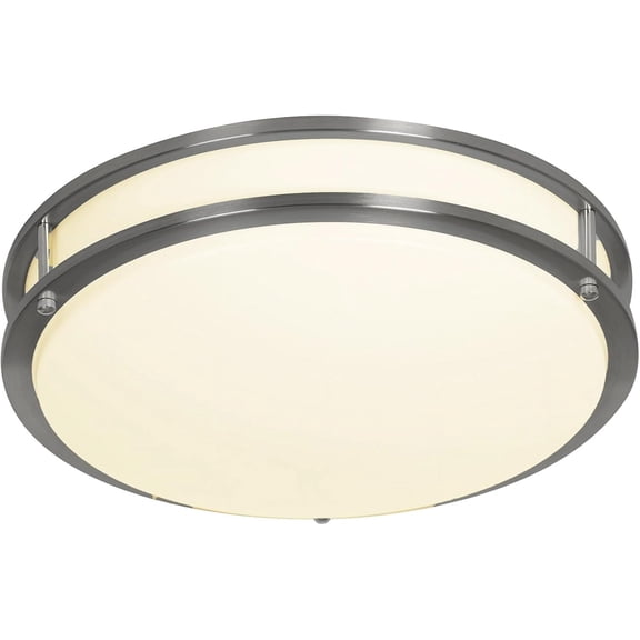 Designers Fountain 12 in. Transitional Brushed Nickel Selectable CCT Integrated LED Flush Mount for Kitchens
