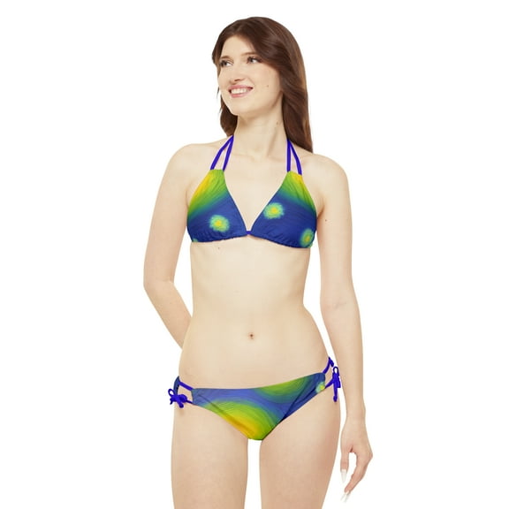 'Fireworks over River' Strappy Bikini Set (AOP)