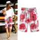 thumbnail image 1 of ICHUANYI Clearance Fashion Women Casual Loose Shorts Elastic Waist Summer Pockets Printing Pants(Red, XXL) ICHUANYI WER2023080810385, 1 of 4