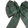thumbnail image 2 of Northlight 50" Green and Black Plaid 16 Loop Christmas Bow Decoration, 2 of 3