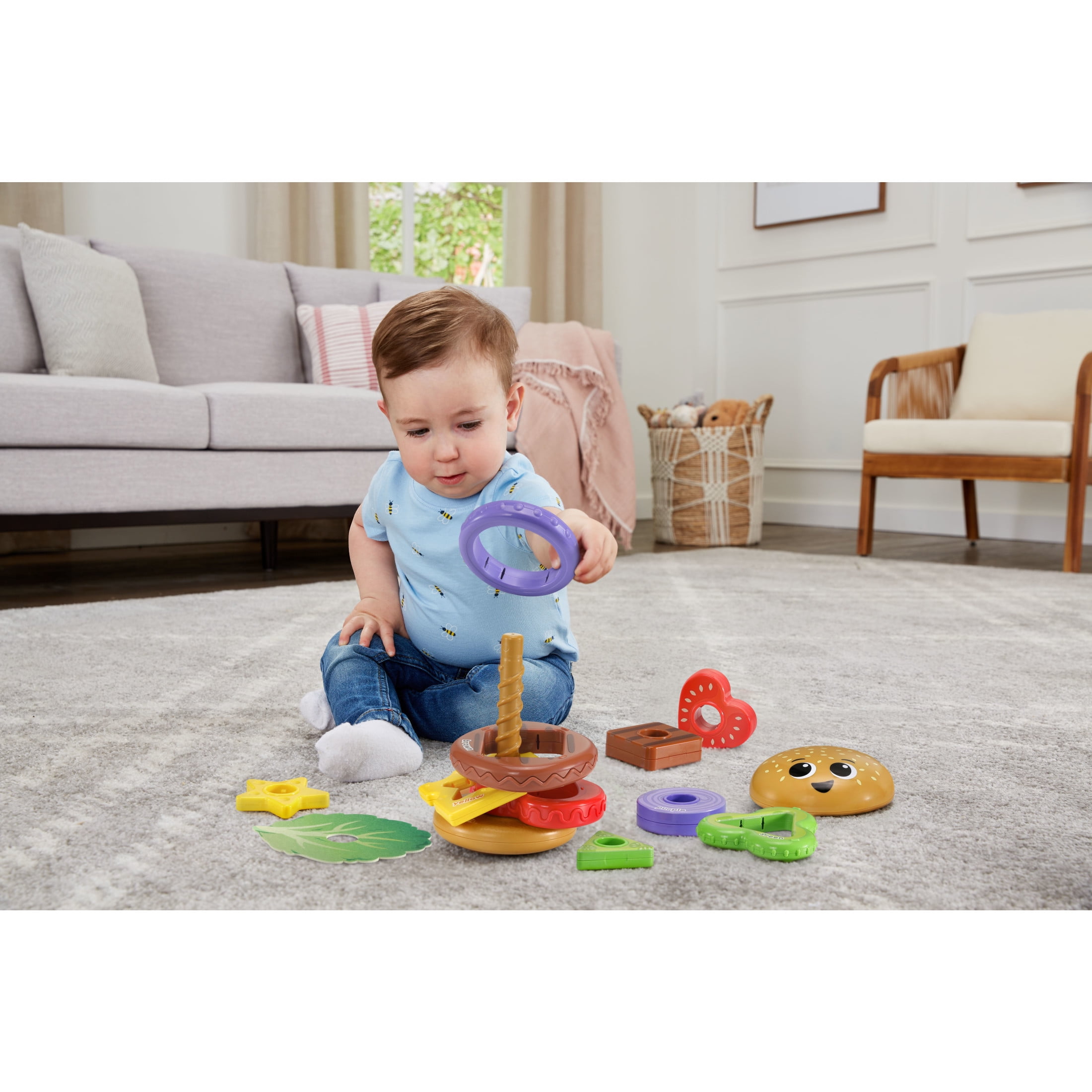 LeapFrog 4-in-1 Learning Hamburger Plastic & fabric Plastic, Fabric with Accessories, Baby and Toddler Toys