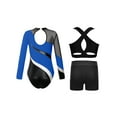 thumbnail image 2 of iiniim Girls 3 Piece Gymnastics Outfit Dance Bodysuit Dancewear Tank Ballet Unitards Royal Blue 12, 2 of 6