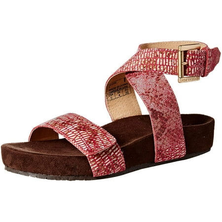 

REVITALIGN Women s Swell Suede Leather Adjustable Sandal Red Size 7.0