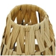 thumbnail image 4 of DecMode Light Brown Plastic Rattan Handmade Decorative Candle Lantern with Wrapped Zig Zag Design, 4 of 8