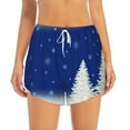 thumbnail image 2 of Xecao's Christmas Fir Tree for a double-layer running short for women, perfect for gym, tennis, and more, featuring a convenient pocket., 2 of 9