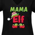 thumbnail image 4 of Inktastic Christmas Mama Elf Women's Plus Size V-Neck T-Shirt, 4 of 5