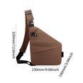 thumbnail image 4 of Bolso Bandolera Antirrobo Pecho A La para Hombre Riñonera Sólida Informal, 4 of 6
