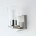 thumbnail image 3 of Sleek 1 - Light Satin Nickel / Silver Industrial / Modern / Transitional Incandescent Glass And Steel, 3 of 5