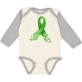thumbnail image 3 of Inktastic Mental Health Awareness Ribbon with Green Hearts Boys or Girls Long Sleeve Baby Bodysuit, 3 of 5