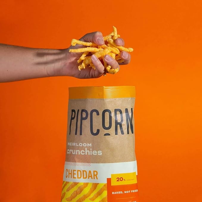 Pack of 12, Pipcorn Heirloom Snacks Crunchies Cheddar, 7 oz