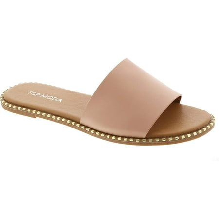 

Women Open Toe Flat Fashion Sandals Nude Size 8