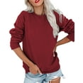 thumbnail image 3 of MOSHU Casual Womens Sweatshirts Crewneck Long Sleeve Tops Oversized Pullover Sweatshirt for Women, 3 of 10