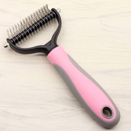 Dematting Comb for Long Haired Dogs Double Sided Dog Comb with Blade for Mats and Tangles Gentle Anti-Tangle Grooming Tool
