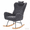 Dark Gray with Headrest, variant on JXXRZ Nursery Rocking Chair with Footrest, Oversized Teddy Plush Rocker & Modern Upholstered High Back, White