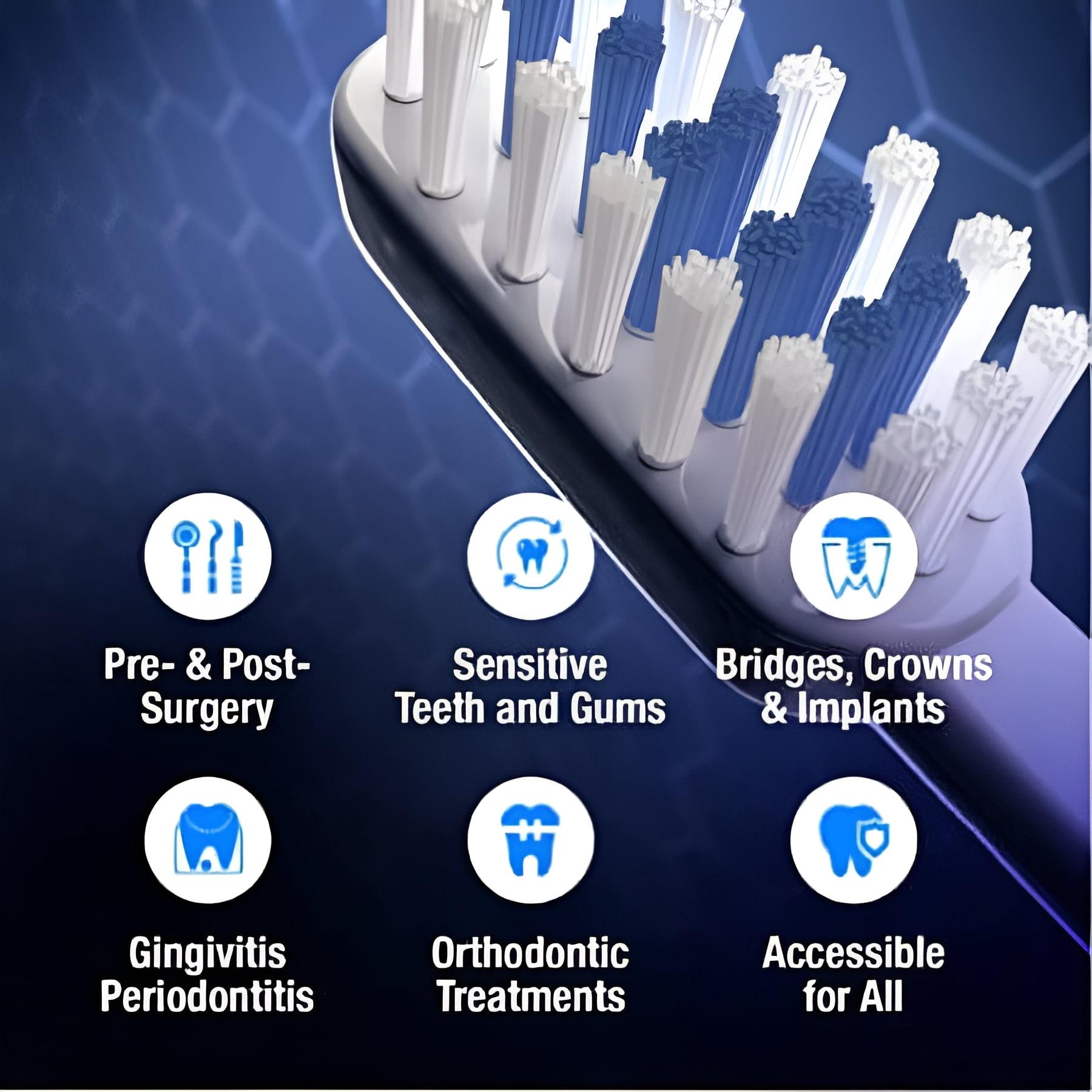 Emmi-dent Electric Toothbrush Set for Adults with Patented, Gentle 100% Ultrasound Technology. Ideal for most Sensitive Teeth & Gums, Plaque Removal and More! Rechargeable. Metallic Blue/Silver