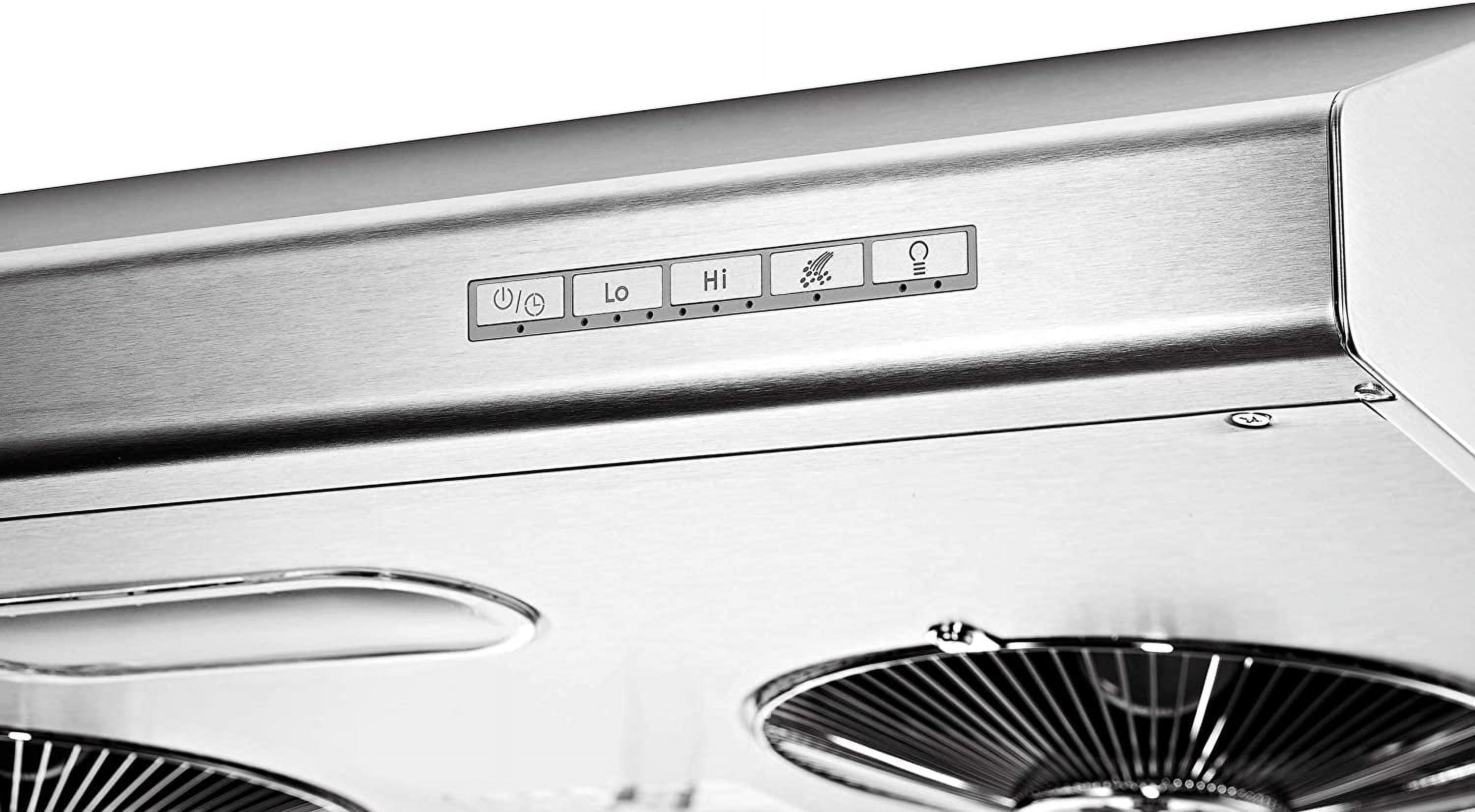 Pacific Kitchen Vent Hood AC3000BS – 30 Inch Under Cabinet Range Hood – Filterless Modern Stainless Steel Hood Vent with 900 CFM Suction, Dual Fans, LED Touch Controls and Auto-Clean Function