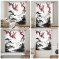 thumbnail image 6 of Chinese Mountain Sheer Curtains 54 Inches Long, Landscape Painting Red Plum Flowers Light Filering Curtains, Breathable Simi Curtain Privacy Drapes for Kitchen Bathroom Small Window Treatment, 6 of 9