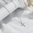 thumbnail image 3 of Turandoss 14K White Gold Plated Dainty Diamond Cross Pendant Necklace for Women Faith Jewelry Trendy Personalizedt First Communion Christian Religious Gifts for Her Girls, 3 of 6