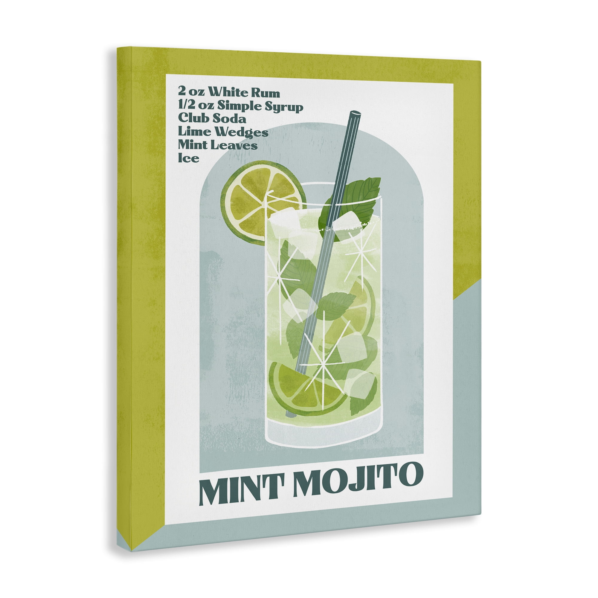 Stupell Industries Retro Mint Mojito Recipe Food & Beverage Painting Wrapped Canvas Art Print Wall Art, 30 x 40