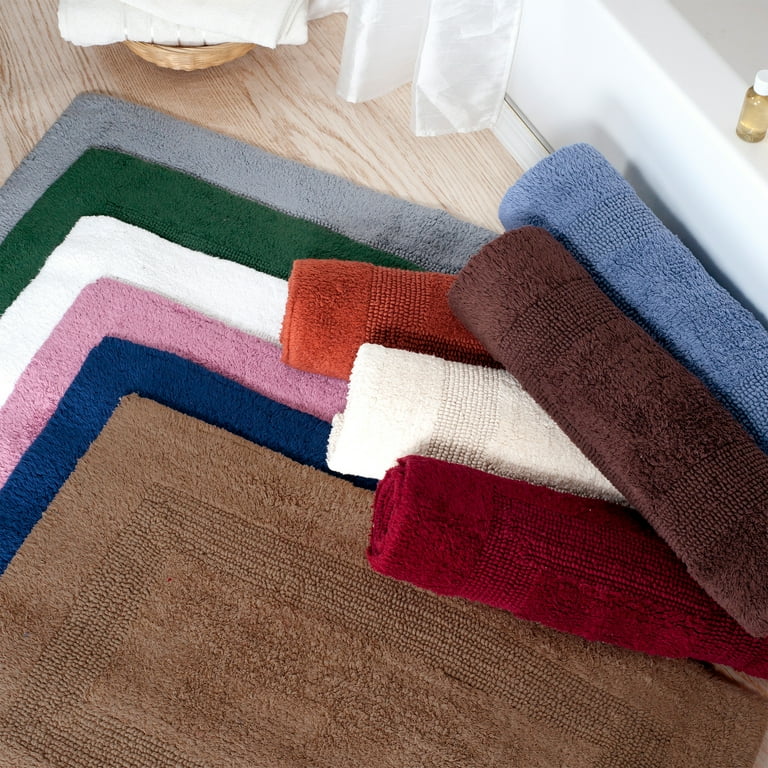 Home Weavers Casual Elegance Reversible Bathmat 100% Cotton Bathroom Rugs  Set, Washable Rug, Extra Soft and Absorbent bath Rug, Kitchen Mat, Bath Mat