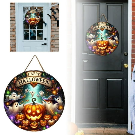 

GARENAS Door Decor Witch Pumpkin Santa Wooden Door Signs and Designs for Home Decoration with Durable Wooden Materials and Holidays to Your Front Door