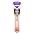 thumbnail image 3 of Clara Pucci 14K Rose Gold 3.39 Natural Amethyst Engraveable Engagement Ring + Wedding Band Set, 3 of 7