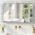 thumbnail image 2 of Gianna Anti-Fog Bathroom Wall Mirror – 24" x 36" Shatterproof Vanity Mirror with Rectangular Metal Frame, Sliver, 2 of 5