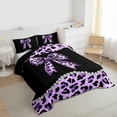 thumbnail image 3 of Castle Fairy Leopard Print Bow Queen Comforter Set,Bling Crystal Bedding Comforter Set, 3 of 8