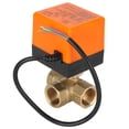 thumbnail image 2 of Sailing Válvula de bola eléctrica de latón en forma de L, control de 3 cables, CA 220 V, 1,6 MPa, 6 W, G3/4 pulgadas, naranja, 2 of 10