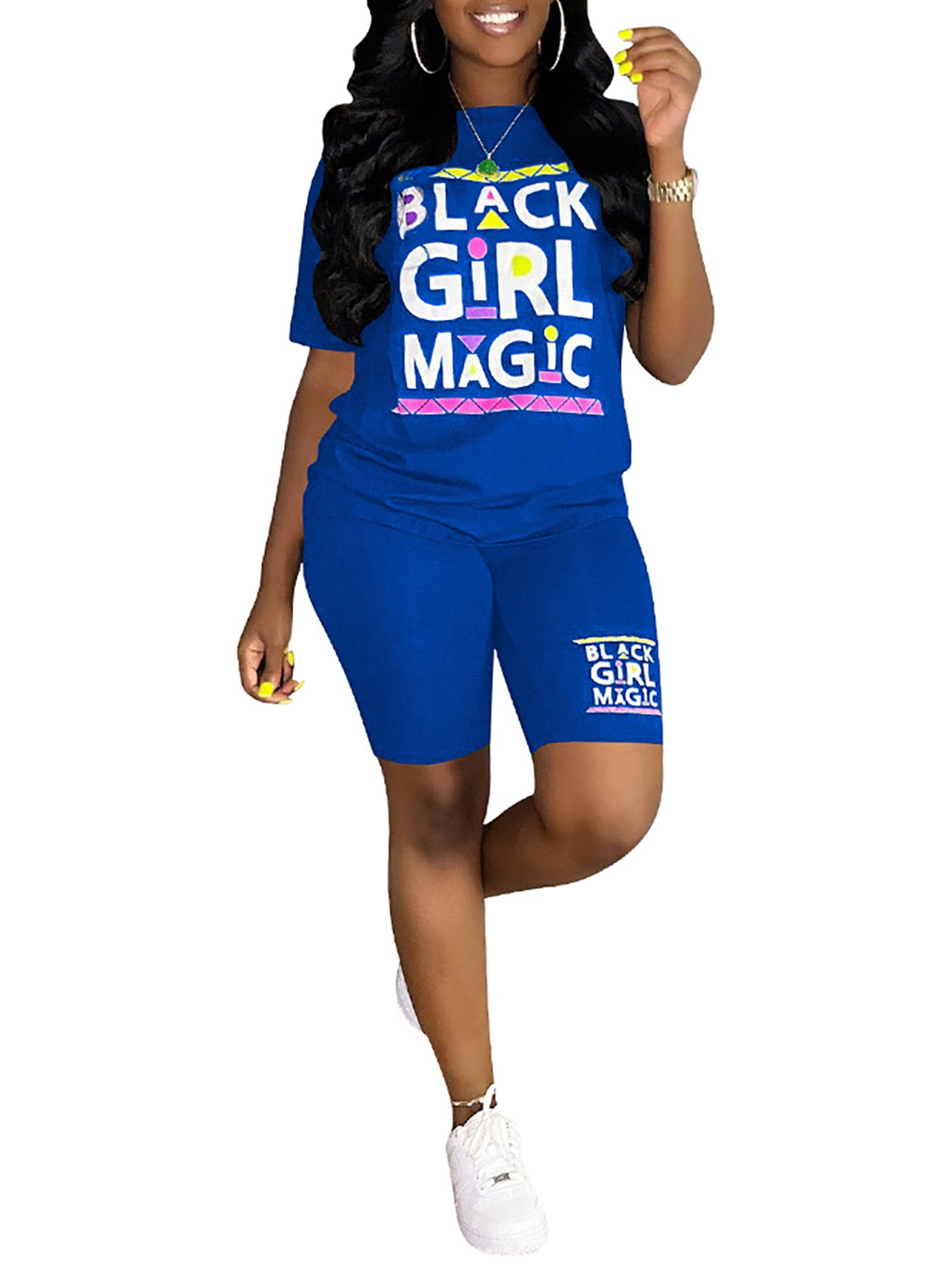 Women's 2 Piece Shorts Set Letter Print 