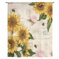 thumbnail image 2 of Sunflower Sheer Curtains 54 Inches Long, Farmhouse Floral Bee Brown Vintage Pink Yellow Light Filering Curtains, Breathable Simi Curtain Privacy Drapes for Kitchen Bathroom Small Window Treatment, 2 of 9