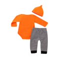 thumbnail image 2 of Newborn Baby Boy Girl First Halloween Romper Bodysuit Pants Hat Pumpkin Outfits Set Clothes, 2 of 6