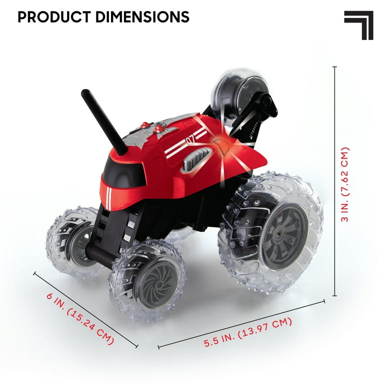 SHARPER IMAGE Thunder Tumbler Toy RC Car for Kids Remote Control Monster Spinning Stunt Mini Truck for Girls and Boys Racing Flips and Tricks with