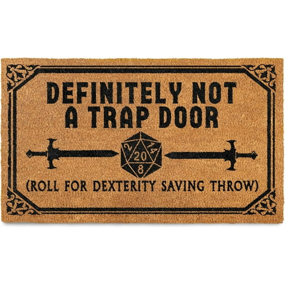 Not a Trap Door Doormat Outdoor Definitely Mat Rug Dnd Decor Funny Nerd Gift Geek 16x24 inch