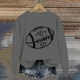 thumbnail image 2 of Long Sleeve Shirts For Women American Football Print Solid Color Round Neck Sweatshirt Womens Long Sleeve Tops, 2 of 5