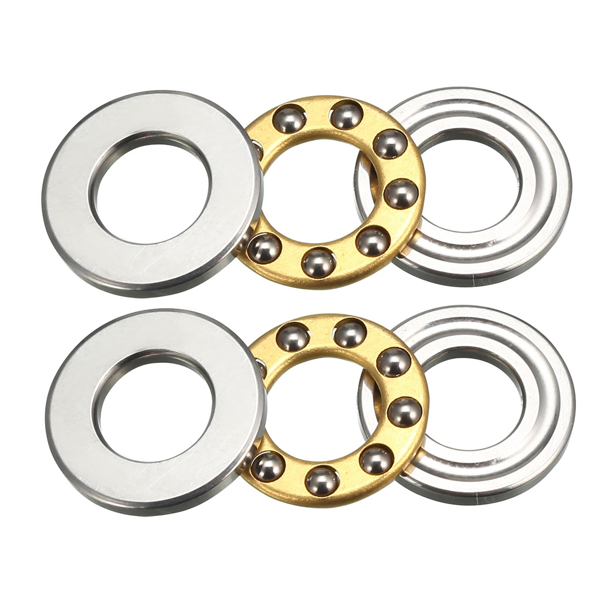 Lot De 4 Roulements à Billes De Butée Miniatures F6-14M – 6x14x5 Mm, Acier Chromé Avec Rondelles