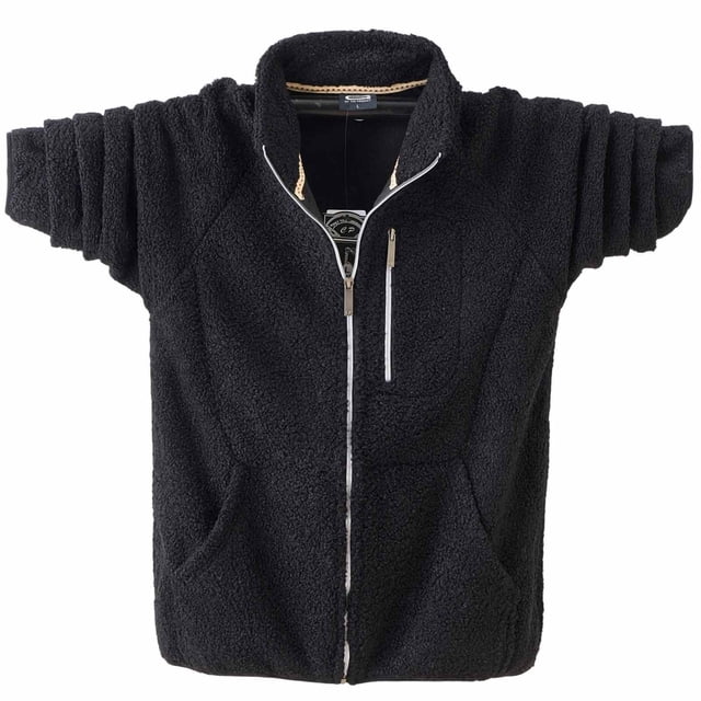 Ceisia Men's casual solid color warm fleece hooded jacket long Gift sleeve outerwear