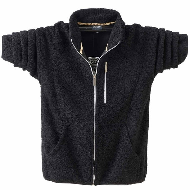 Kalauyu Men's Teddy Fleece Cold-Weather Outdoor Full Zip Jacket Wind Protection