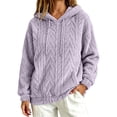 thumbnail image 3 of Zysthvn Drawstring Women's Hoodie Pullover Winter Fleece Casual Women's Sweatshirt Long Sleeve Lightweight with Pockets Solid Loose Fit Tops, 3 of 10