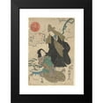 thumbnail image 2 of Utagawa Kuniyoshi 13x18 Black Modern Framed Museum Art Print Titled - Snow Scene in December; Girl and Woman with Olive Green Hood and Fan (19th Century), 2 of 5