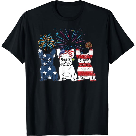 Hot Trending T-Shirt With French Bulldog American Flag 4Th Of July Independence Day T-Shirt Design Preview Only