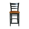 thumbnail image 4 of International Concepts Wood Emily Ladder Back Bar Stool - Black/Cherry - 24" Seat Height, 4 of 12