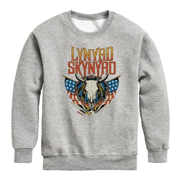 Lynyrd Skynyrd - Americana Steer Skull - Toddler & Youth Crewneck Fleece Sweatshirt