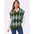 thumbnail image 2 of DARING DIVA Plus Size Contrast Color Sweater Vest Knit Pullover S Dark Green, 2 of 5
