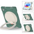 thumbnail image 3 of For iPad (A16) 11th/10th Gen 11/10.9 inch 2025/2022 Case, 360 Rotatable Handle Stand, Shoulder Strap, Drop-Proof Design, Emerald Green, 3 of 7