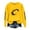 Yellow #17, variant on WULMLEO Football Pullover Tops for Women Fall Crew Neck Long Sleeve Soccer Game Fans Day Printed Trendy Oversized Casual Sweatshirts Sweaters Shirts Brown M